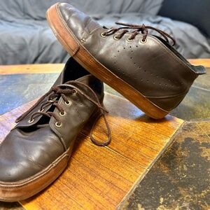 Nike Men's Vintage Full Tan Leather High Top Sneakers